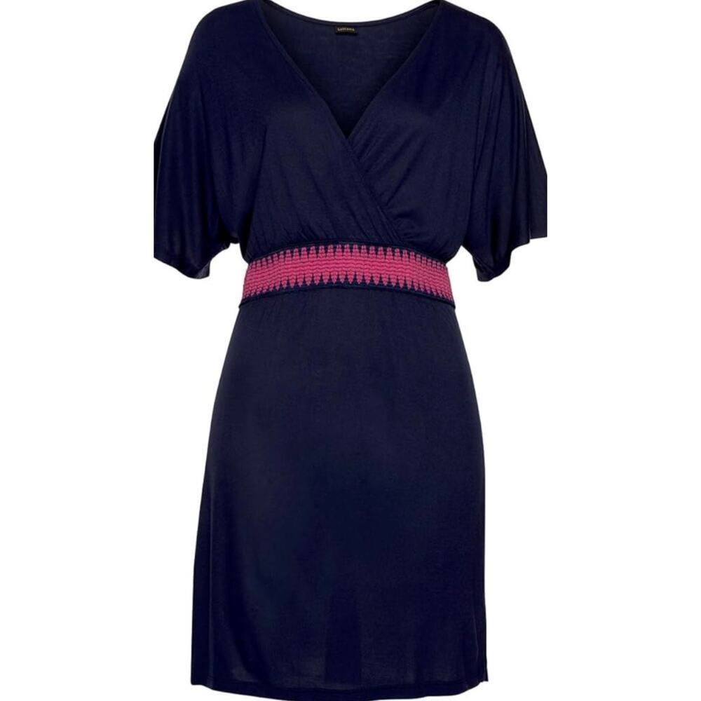 Nwt Lascana 10 Navy Blue Wrap Look Sundress.